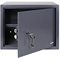 Los mejores  - HMF 49203-11 Caja Fuerte Cerradura De Doble Paletón- 38 x 30 x 30 cm- antracita